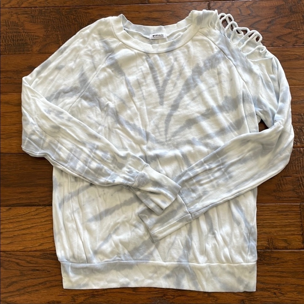 ❤️Evereve - LA Made - Gray Tie Dye Lightweight Sweatshirt - XL